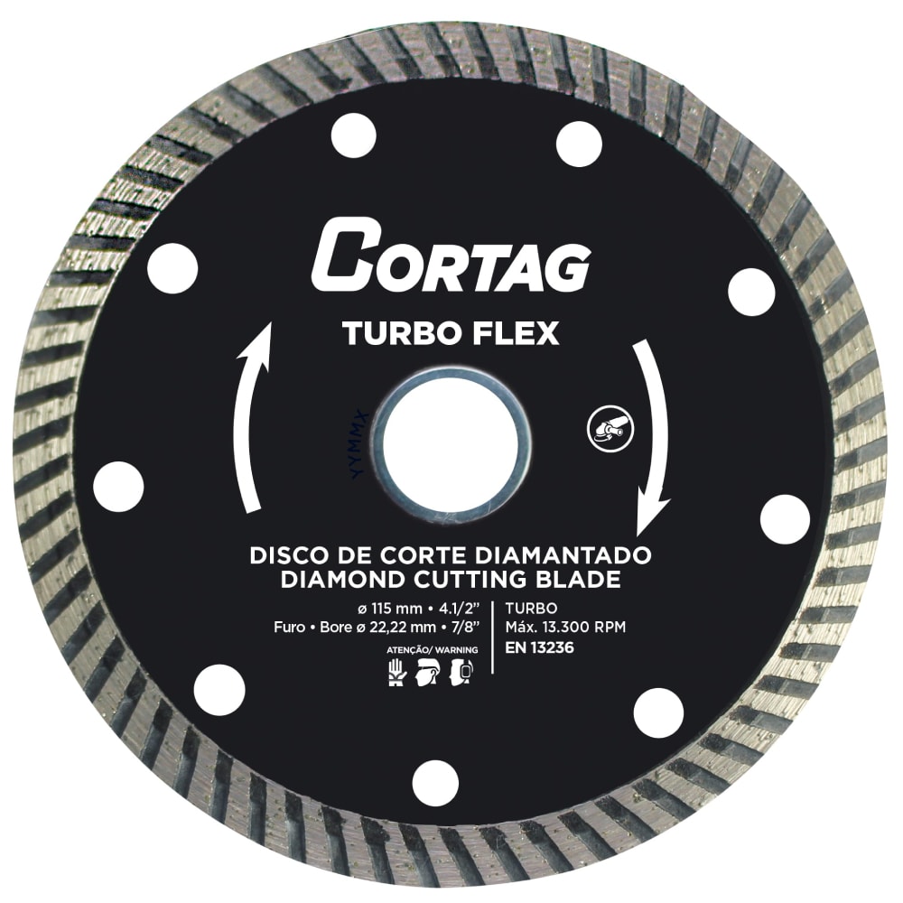 Disco de Corte Diamantado Cortag Turbo Flex 115x22,22mm - 61549