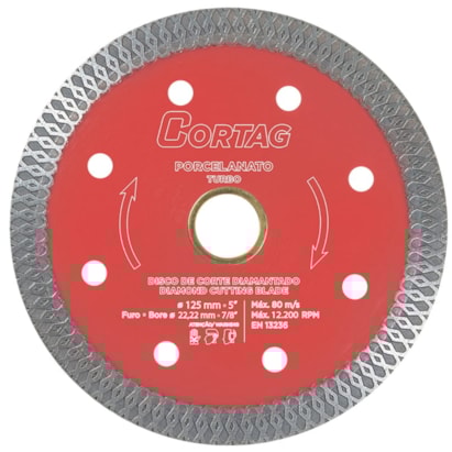 Disco de Corte Diamantado Cortag Turbo Porcelanato Best Quality 110mm - 60659