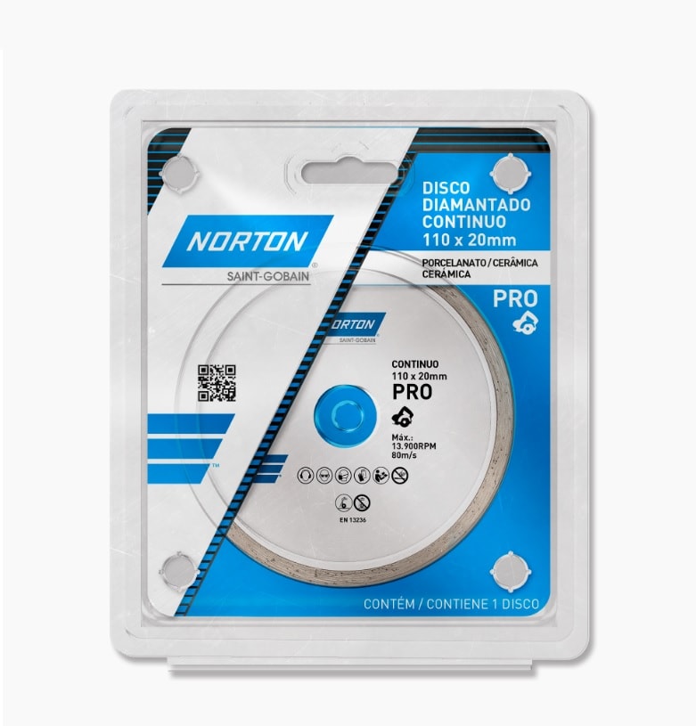 Disco de Corte Diamantado Norton Pro Continuo 110x20mm - 70184624363