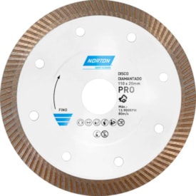Disco de Corte Diamantado Norton Pro Porcelanato 110x20mm - 70184607598