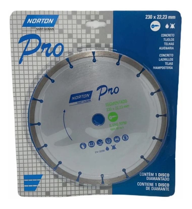 Disco de Corte Diamantado Norton Pro Segmentado 230x22,23mm - 70184645810