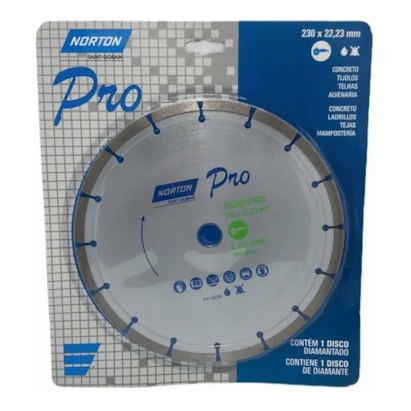 Disco de Corte Diamantado Norton Pro Segmentado 230x22,23mm - 70184645810