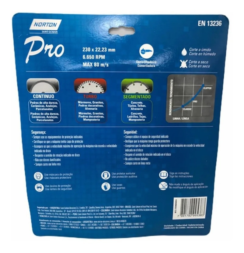Disco de Corte Diamantado Norton Pro Segmentado 230x22,23mm - 70184645810