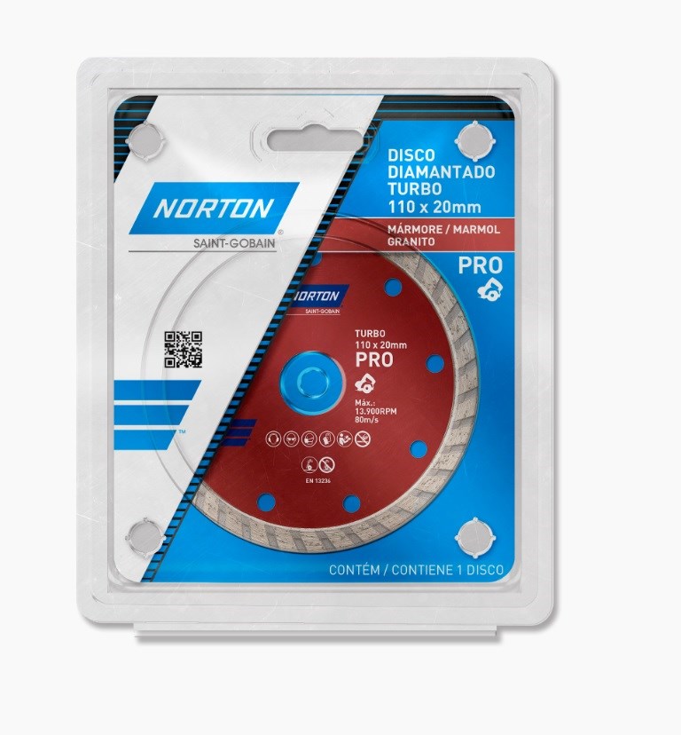 Disco de Corte Diamantado Norton Pro Turbo 110x20mm - 70184624362