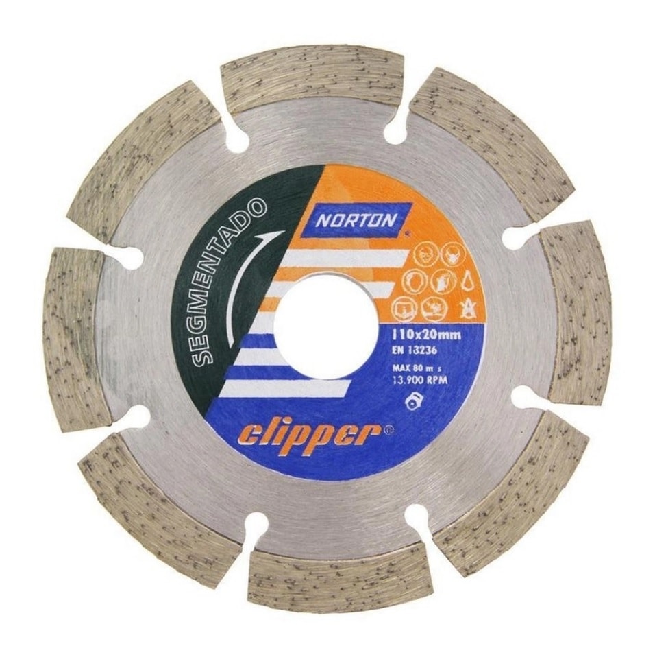 Disco de Corte Diamantado Norton Segmentado 110x20mm Clipper - 70184624367