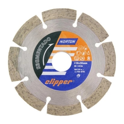 Disco de Corte Diamantado Norton Segmentado 110x20mm Clipper - 70184624367