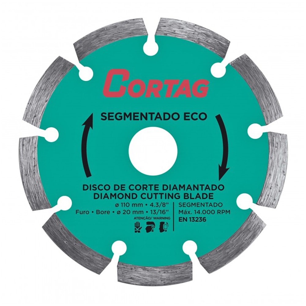 Disco de Corte Diamantado Segmentado Eco 110x20mm Cortag - 61699