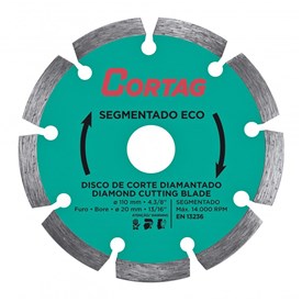 Disco de Corte Diamantado Segmentado Eco 110x20mm Cortag - 61699