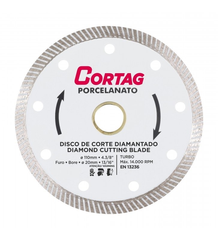 Disco De Corte Diamantado Turbo Porcelanato 110mm Cortag - 60863
