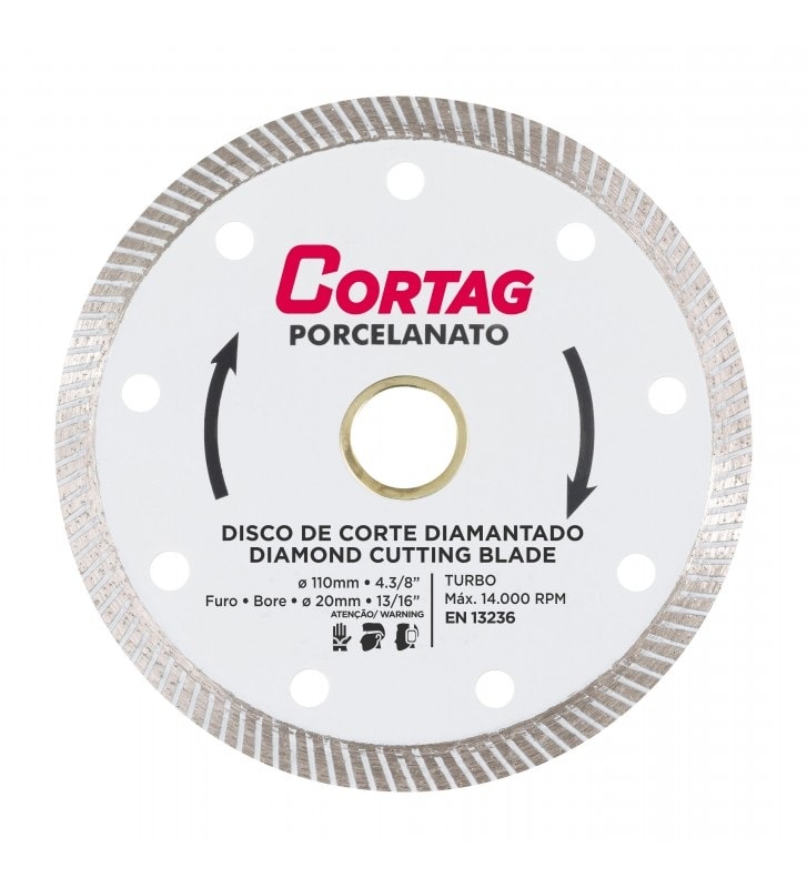 Disco De Corte Diamantado Turbo Porcelanato 110mm Cortag - 60863