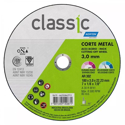 Disco de Corte Ferro Norton Classic AR302 - 66252842712