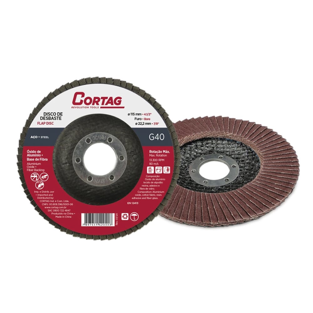 Disco Flap Cortag Para Metais Base Fibra 040 4/12