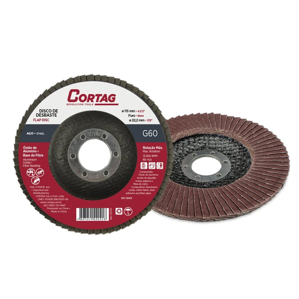 Disco Flap Cortag Para Metais Base Fibra 060 4/12