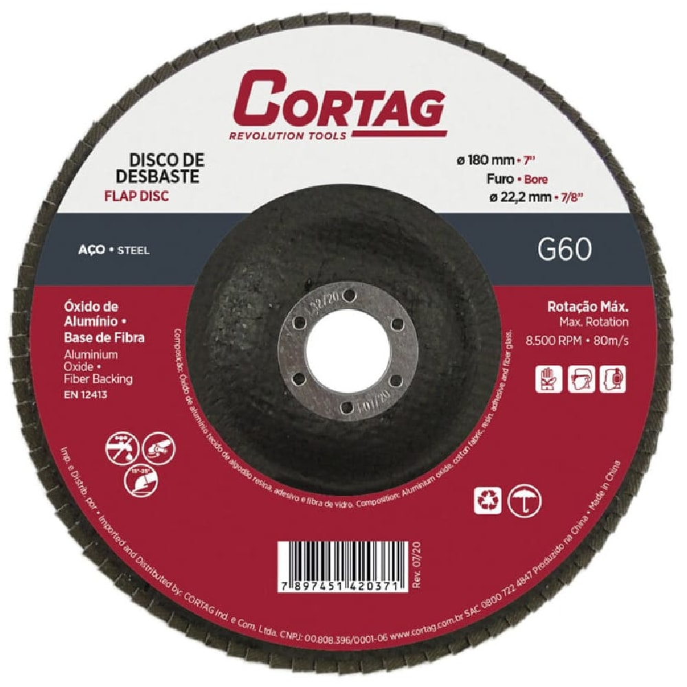 Disco Flap Cortag Para Metais Base Fibra 060 7