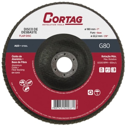 Disco Flap Cortag Para Metais Base Fibra 080 7