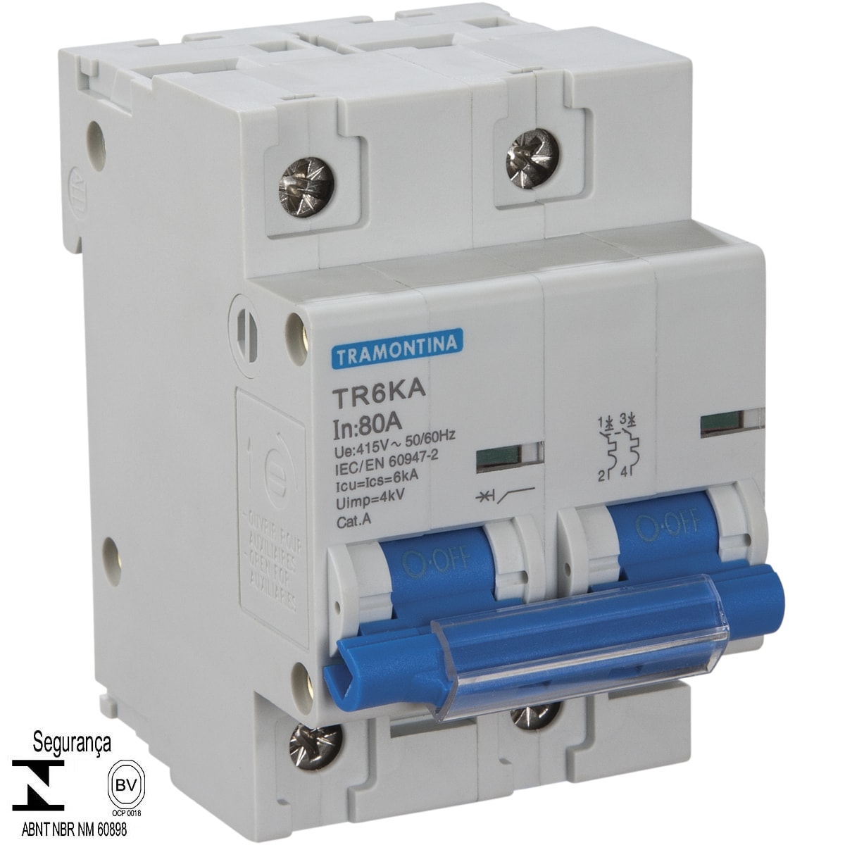 Disjuntor TR6KA 2 P 80 A Curva C Tramontina
