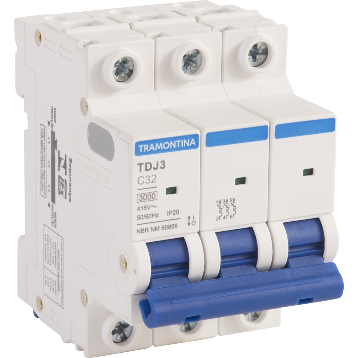 Disjuntor Tramontina TDJ3 3 Polos 32A 3kA curva C