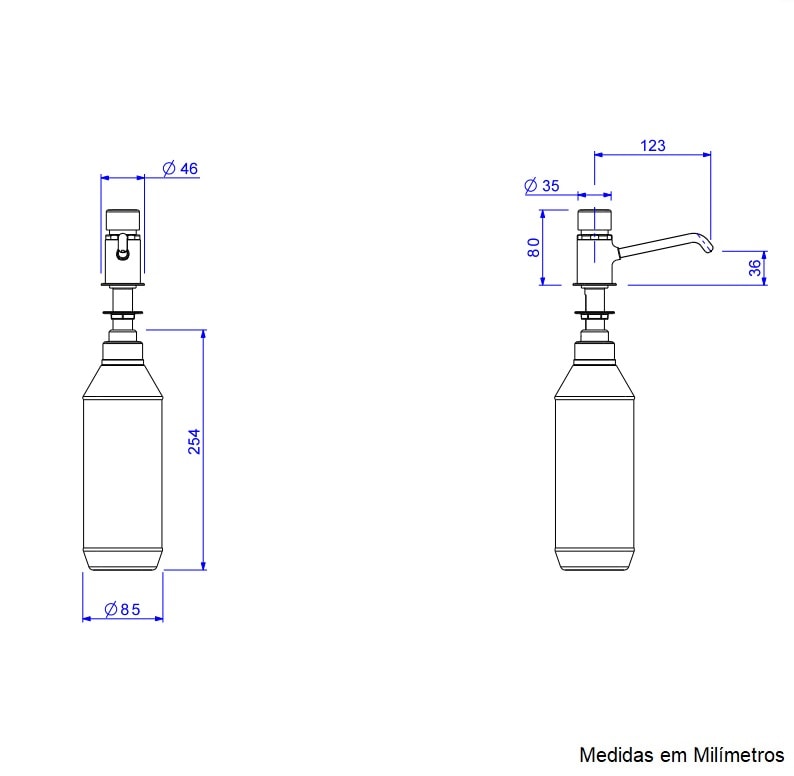 Dispensador de Sabonete Líquido ou Detergente Deca Decamat de Mesa Cromado - 2015.C