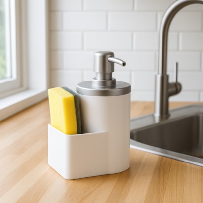 Dispenser Porta Detergente Arthi 600ML Branco e Cromado - 1163