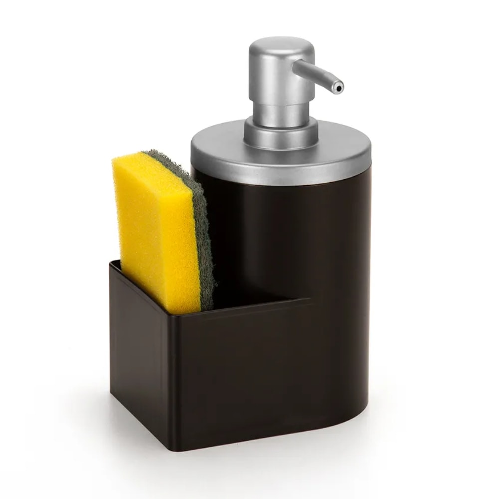 Dispenser Porta Detergente Arthi 600ML Preto Fosco e Cromado - 8120