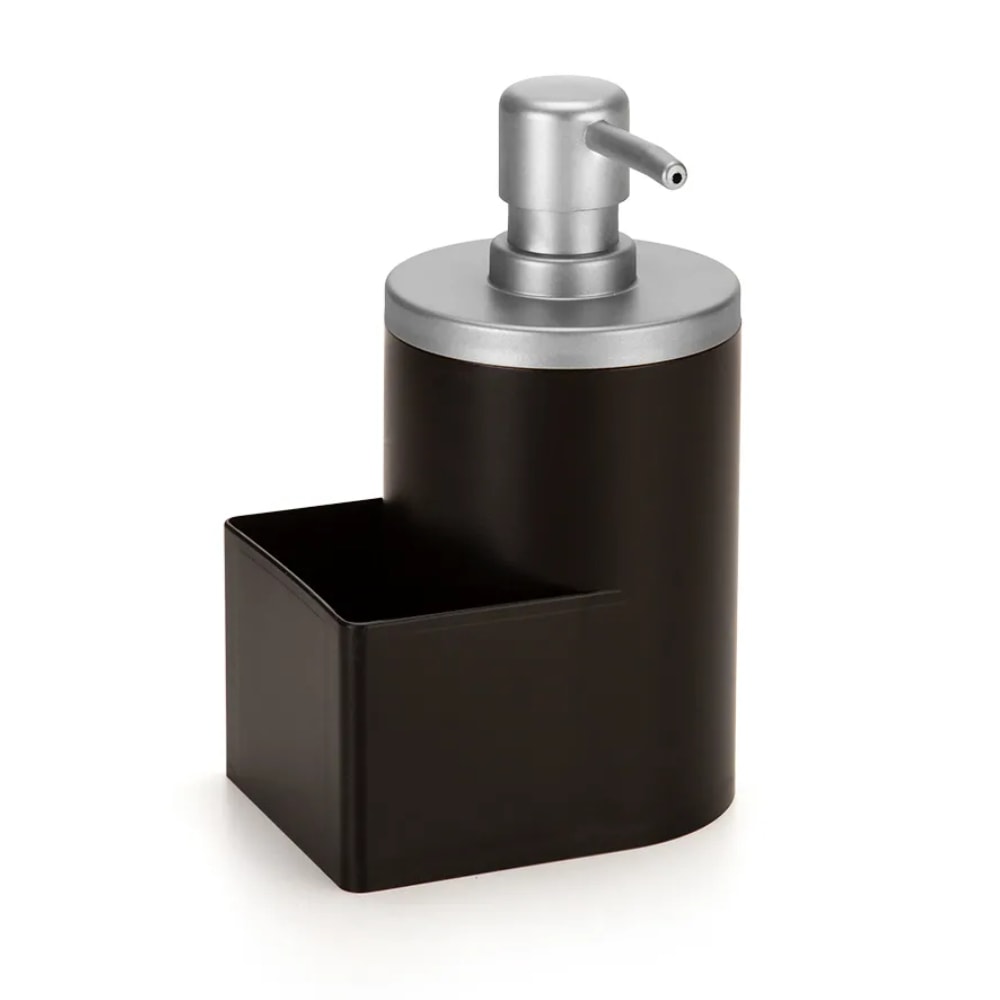 Dispenser Porta Detergente Arthi 600ML Preto Fosco e Cromado - 8120