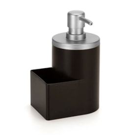 Dispenser Porta Detergente Arthi 600ML Preto Fosco e Cromado - 8120