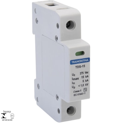 Dispositivo de Proteção Contra Surtos Tramontina TDS 1 P 15 kA 275 V Classe II - 57700015