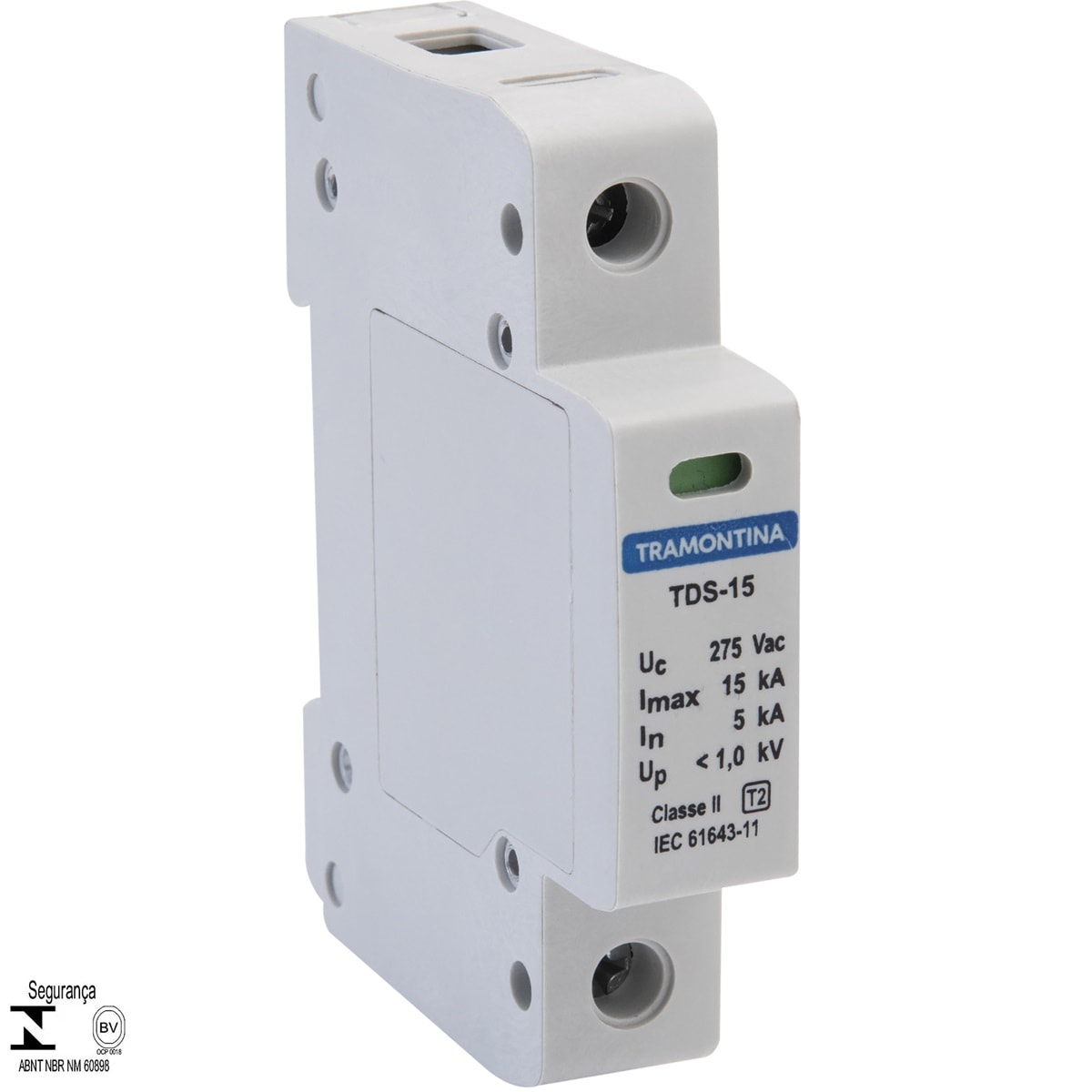 Dispositivo de Proteção Contra Surtos Tramontina TDS 1 P 15 kA 275 V Classe II - 57700015