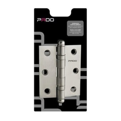 Dobradiça em Aço Pado SM3530 Inox Escovado Kit 3 Peças