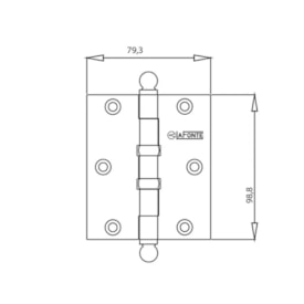 Dobradiça para Porta La Fonte 485 Aço 4X3 Cromado Acetinado
