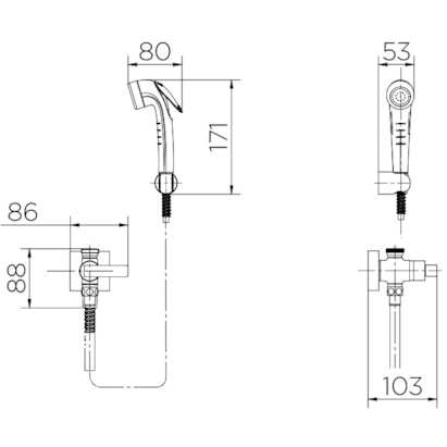 Ducha Higiênica com Derivação Docol Stillo Cobre Escovado - 00823769