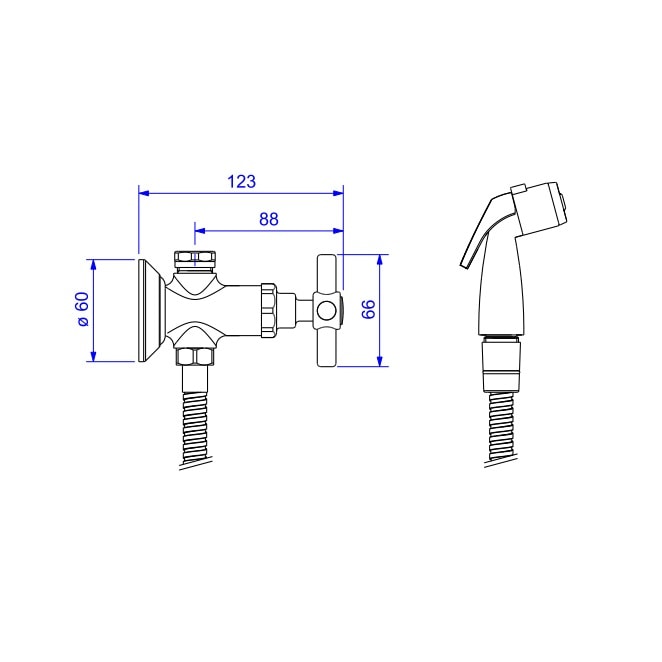 Ducha Higiênica com Derivação e Registro Deca Izy Cromado - 1984.C37.ACT.BR