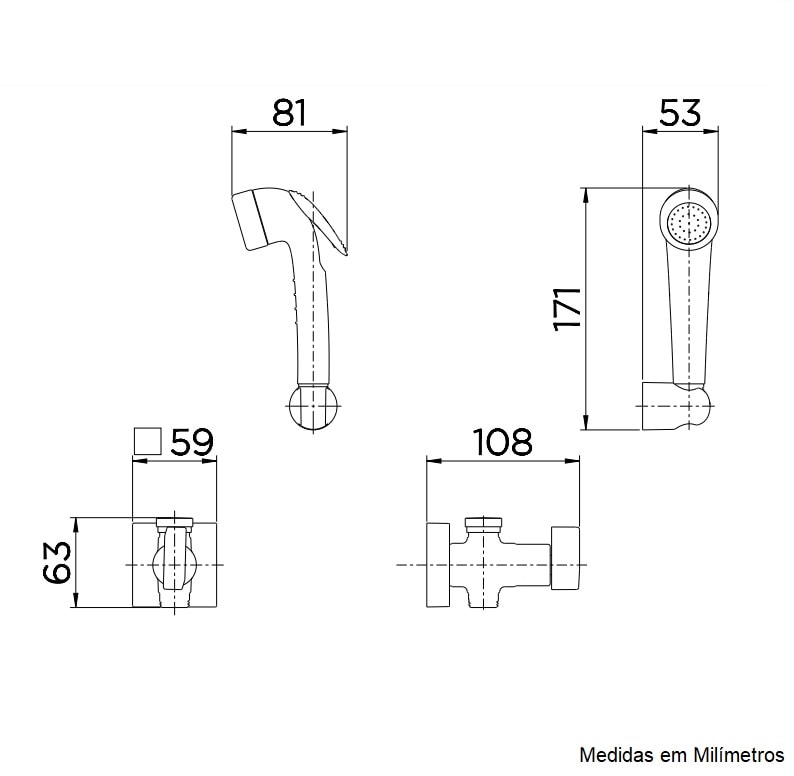 Ducha Higiênica com Derivação e Registro Docol Next Cromado - 00647106