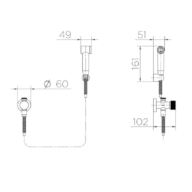 Ducha Higiênica Com Registro Docol New Edge Cromado - 925606