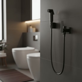 Ducha Higiênica Dax Mendoza com Derivação e Registro Black - DAX-1984-MZ-BL