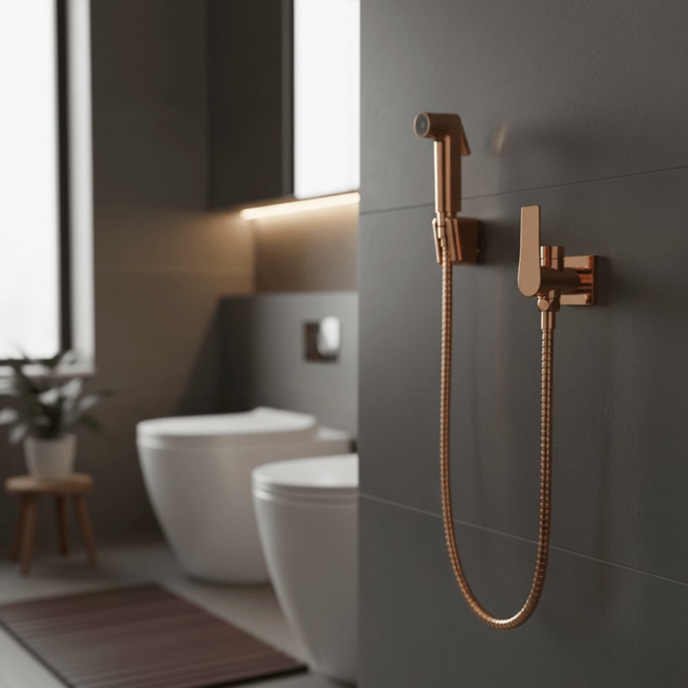 Ducha Higiênica Dax Mendoza com Derivação e Registro Rose Gold - DAX-1984-MZ-RG
