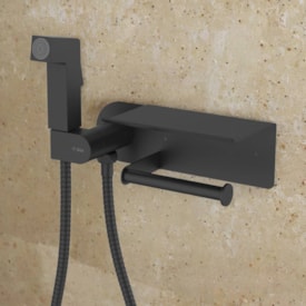 Ducha Higiênica Dax Tamisa com Papeleira Black - DAX-1985-TM-BL