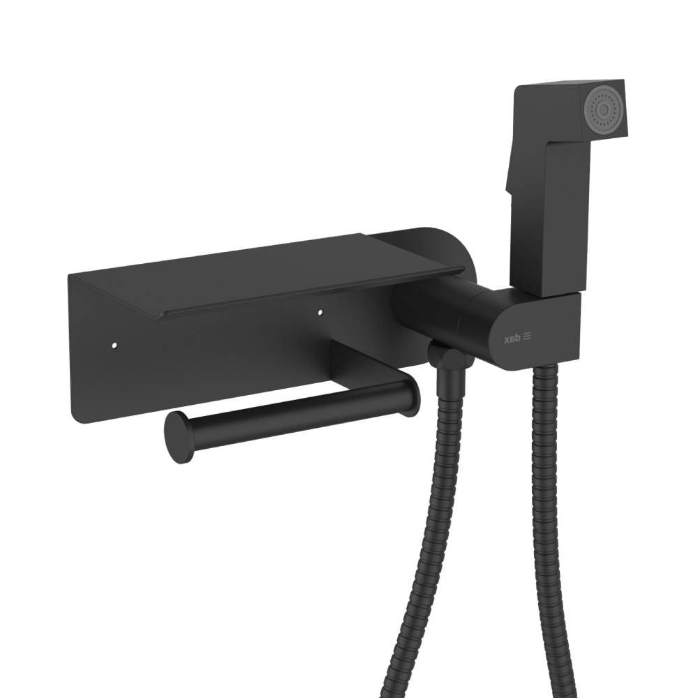 Ducha Higiênica Dax Tamisa com Papeleira Black - DAX-1985-TM-BL