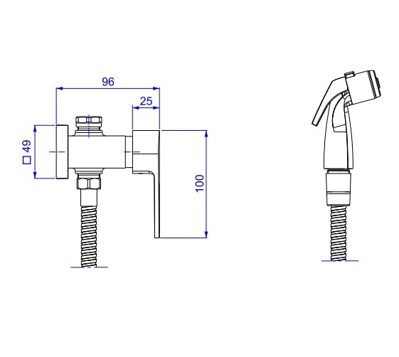 Ducha Higiênica Deca Level com Derivação e Registro Red Gold - 1984.GL26.ACT.RD
