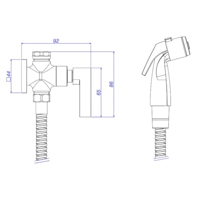 Ducha Higiênica Deca Soul com Derivação e Registro Red Gold - 1984.GL38.ACT.RD
