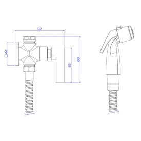 Ducha Higiênica Deca Soul com Derivação e Registro Red Gold - 1984.GL38.ACT.RD