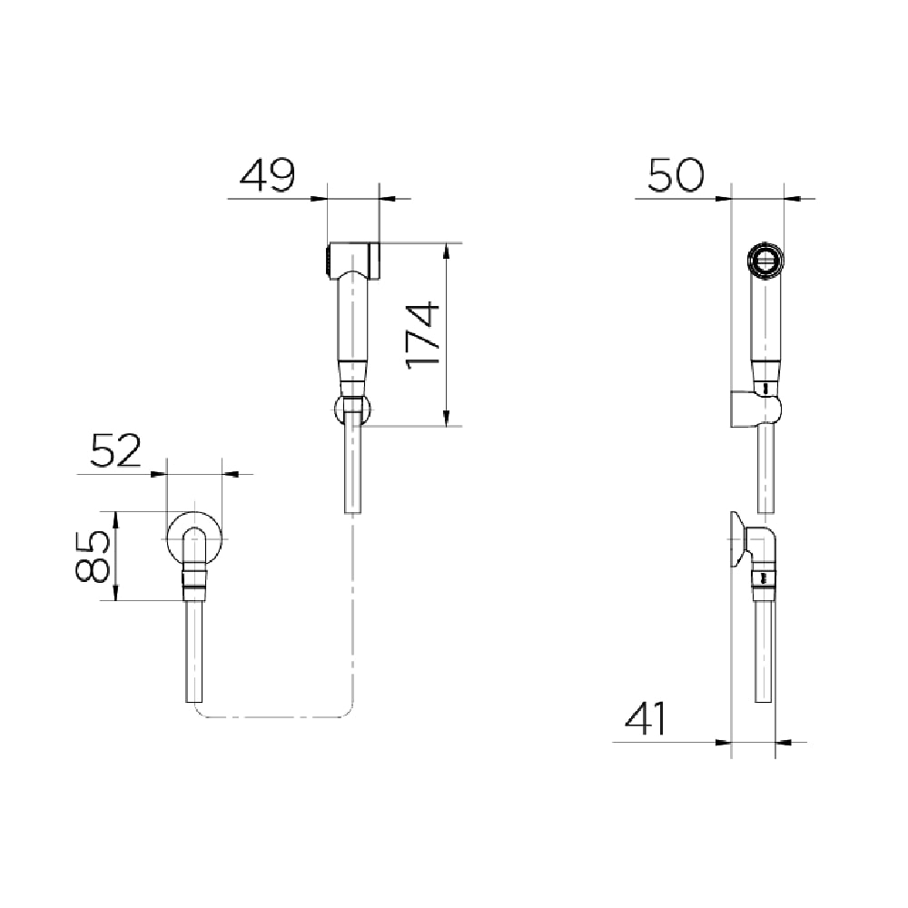 Ducha Higiênica Docol Com Gatilho de Parede Luxo Ônix - 90000579156