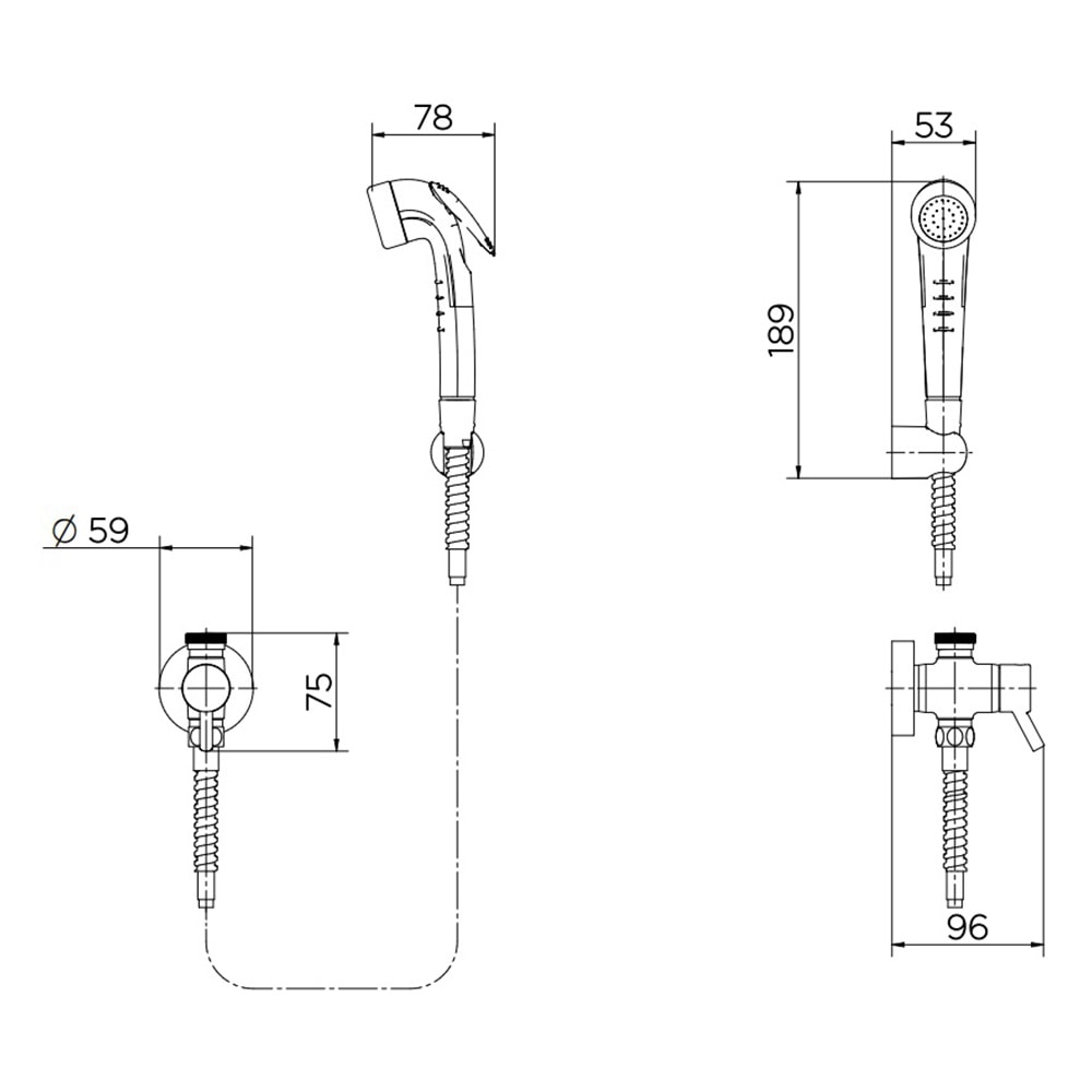 Ducha Higiênica Docol Nova Lóggica com Derivação e Registro Cromado - 1137906