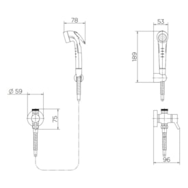 Ducha Higiênica Docol Nova Lóggica com Derivação e Registro Cromado - 1137906