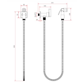 Ducha Higiênica Kimetais Plena Black Matte - DH002333