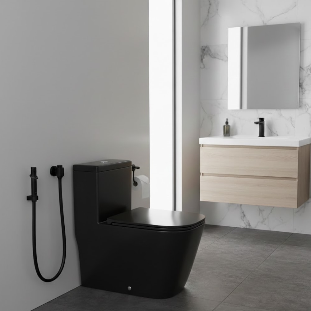 Ducha Higiênica Universal Despressurizada com Derivação Deca Black Matte - 1948.BL.ACT.MT