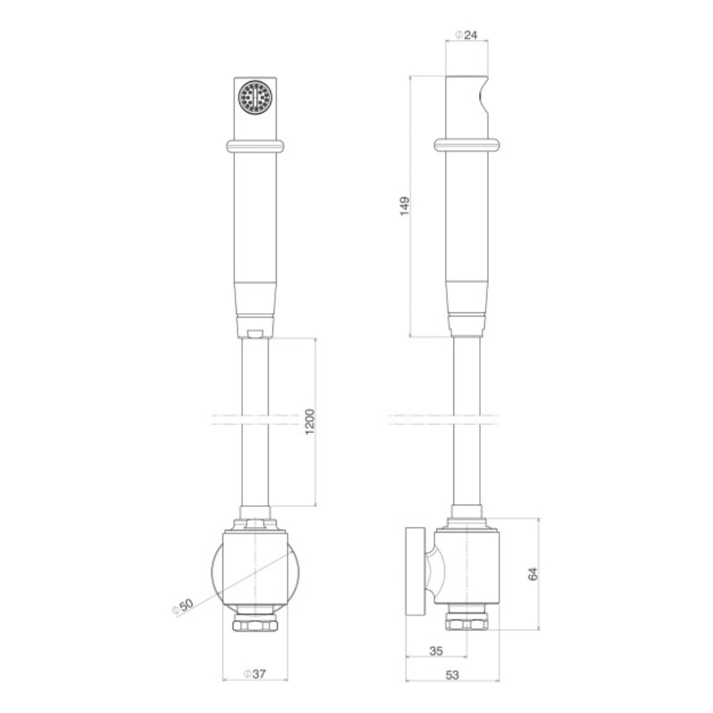 Ducha Higiênica Universal Despressurizada com Derivação Deca Black Matte - 1948.BL.ACT.MT