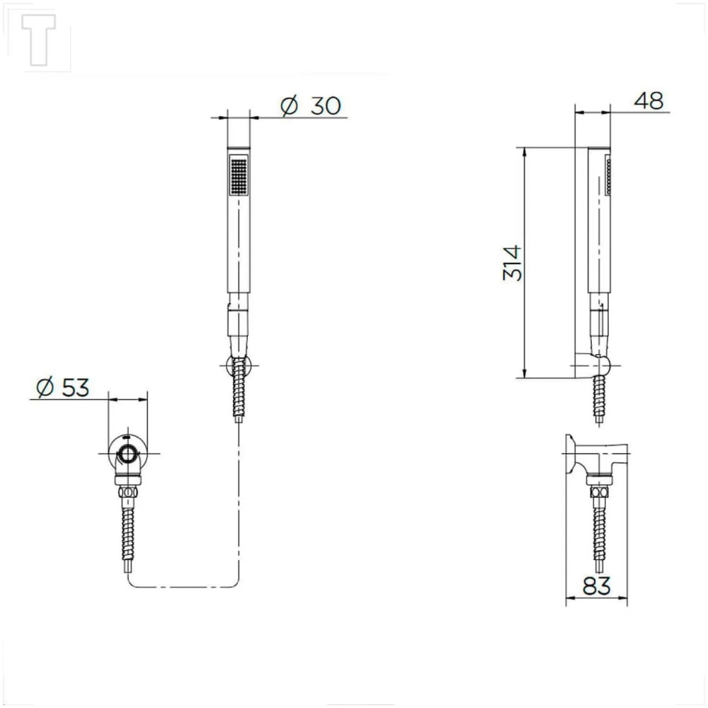 Ducha Manual com Desviador para Chuveiro de Parede Docol C30 Onix - 90009342156