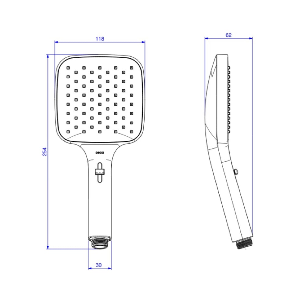 Ducha Manual Flex Quadrada com Multijatos Cromado - 4865.C.MULT