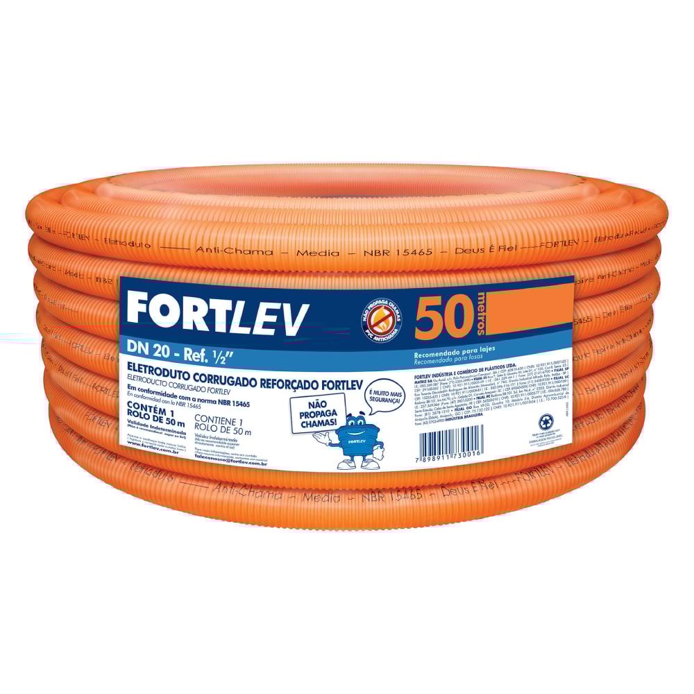 Eletroduto Corrugado Reforçado Fortlev 25mm Reforçado - 14000250